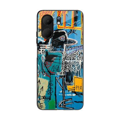 Graffiti Glow back phone cover | glass case for oppo a5x 5g