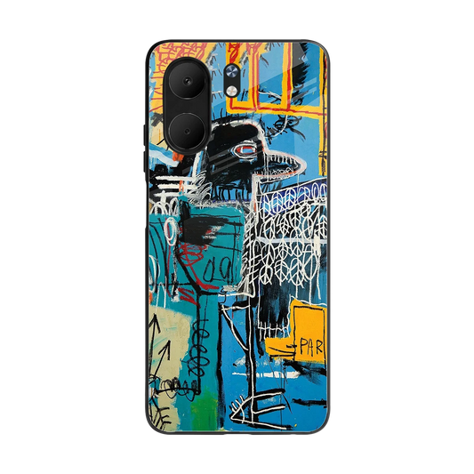Graffiti Glow back phone cover | glass case for oppo a5x 5g