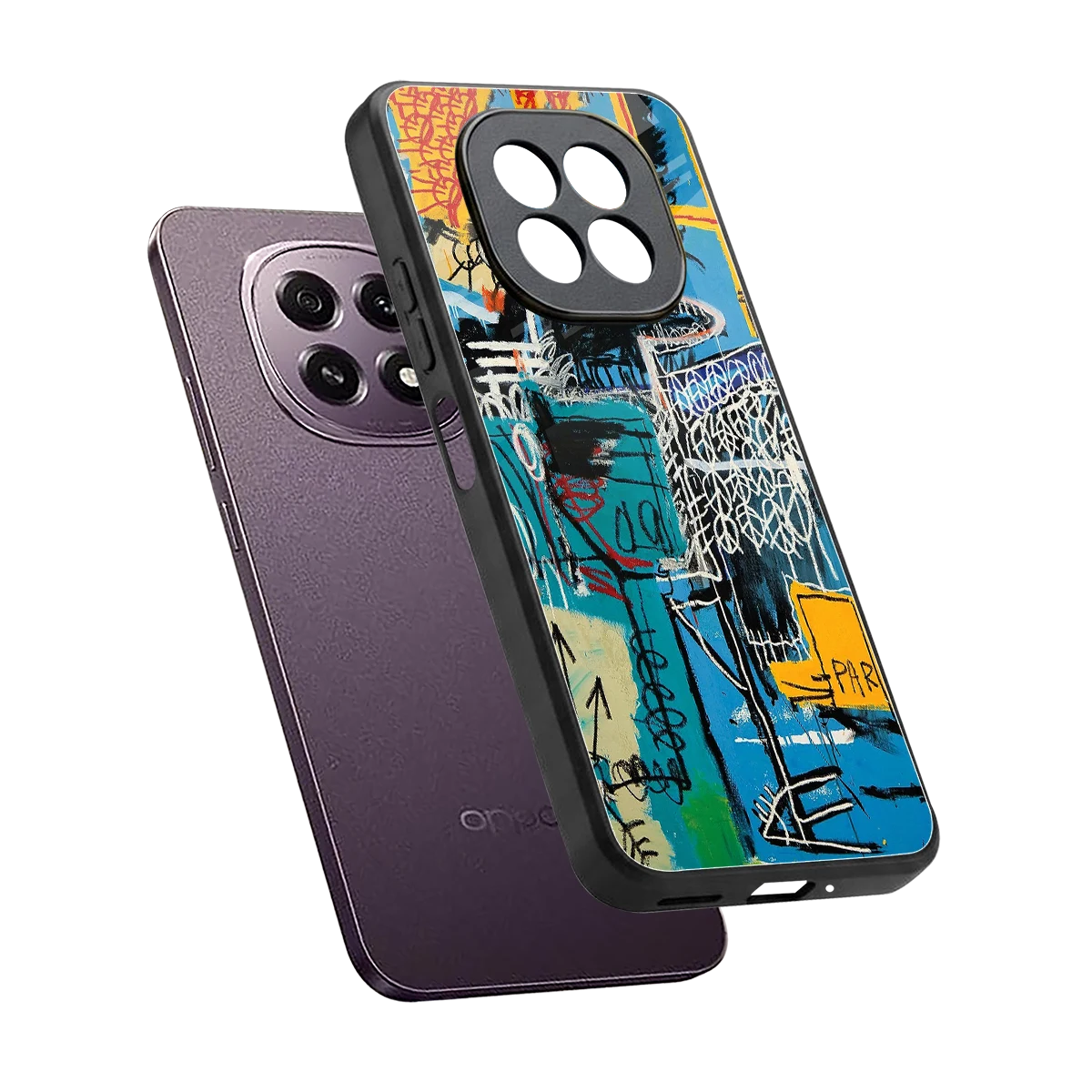 Graffiti Glow sleek oppo f29 5g cover with tempered glass back and TPU edges
