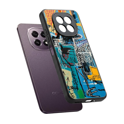 Graffiti Glow sleek oppo f29 5g cover with tempered glass back and TPU edges