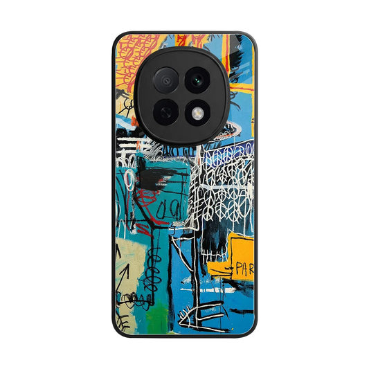 Graffiti Glow back phone cover | glass case for oppo f29 pro 5g