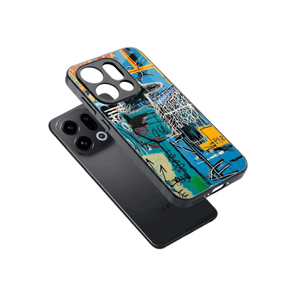 Graffiti Glow sleek oppo find x9 cover with tempered glass back and TPU edges