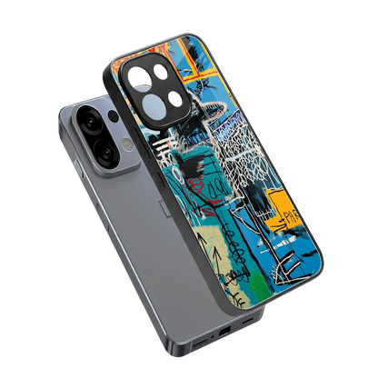 Graffiti Glow sleek oppo k13 5g cover with tempered glass back and TPU edges