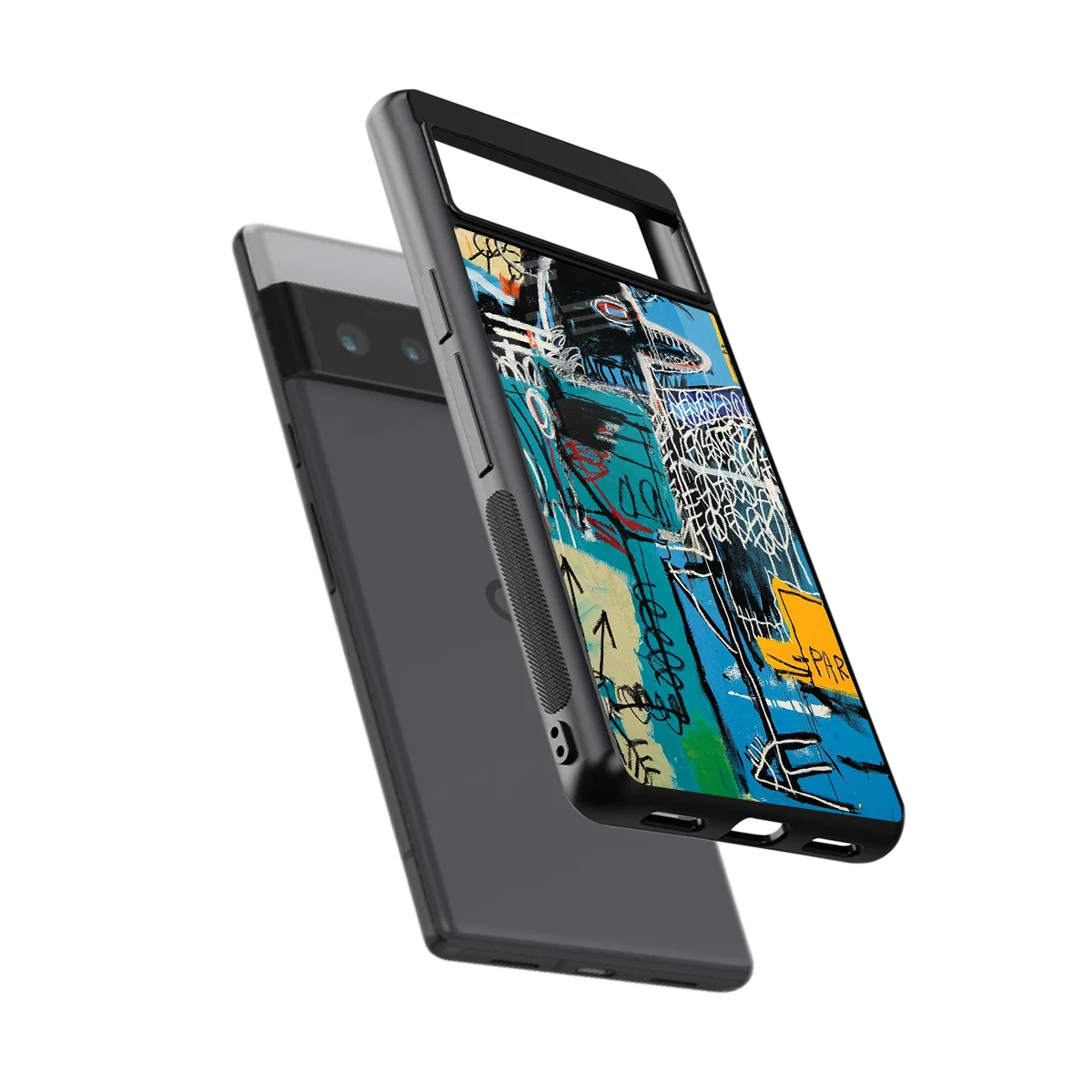 Graffiti Glow sleek google pixel 6 pro cover with tempered glass back and TPU edges