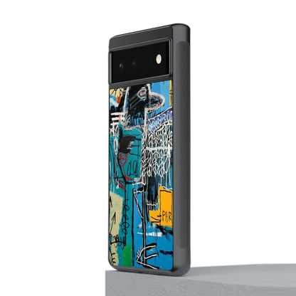 Graffiti Glow stylish phone case for google pixel 6 | glossy glass and slim fit