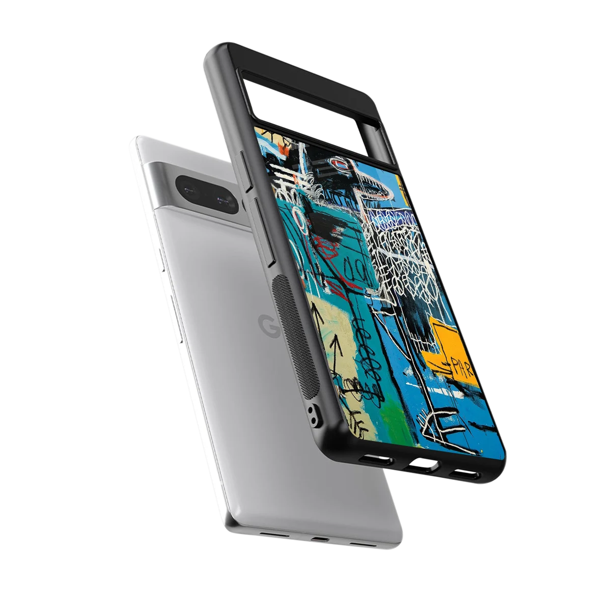 Graffiti Glow sleek google pixel 7 pro cover with tempered glass back and TPU edges