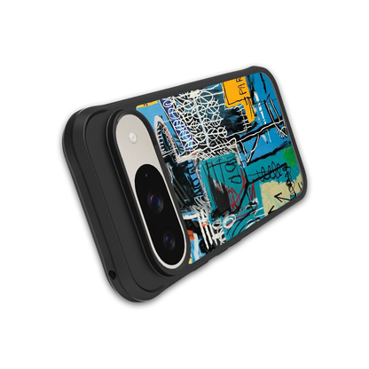 Graffiti Glow stylish phone case for google pixel 9 | glossy glass and slim fit