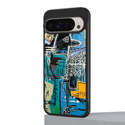 Graffiti Glow google pixel 9 pro mobile cover | shockproof glass phone case