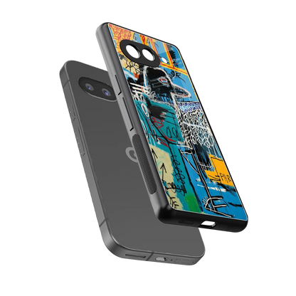 Graffiti Glow sleek google pixel 10a cover with tempered glass back and TPU edges