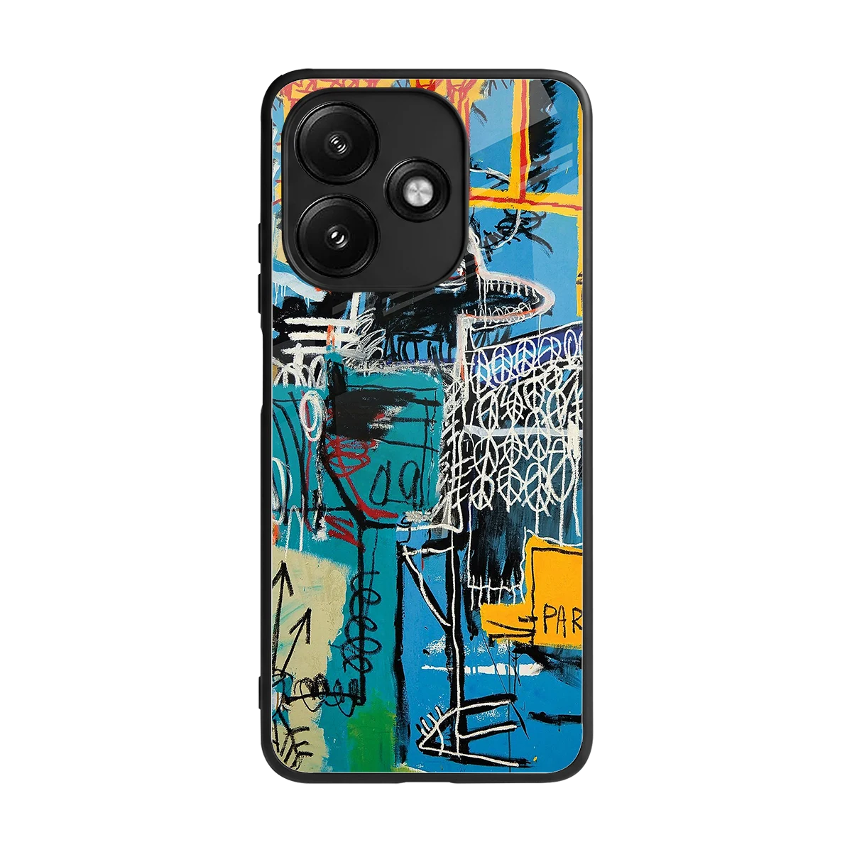 Graffiti Glow back phone cover | glass case for redmi 12 5g