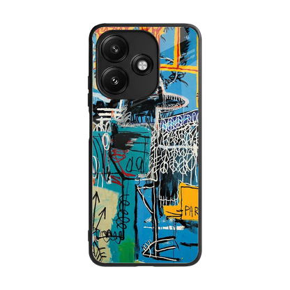 Graffiti Glow back phone cover | glass case for redmi 12 5g