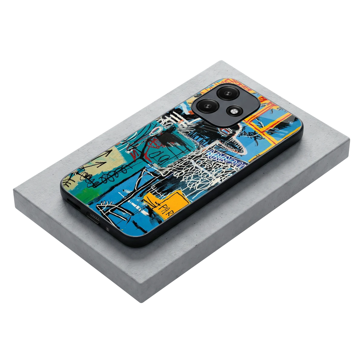 Graffiti Glow stylish phone case for redmi 12 5g | glossy glass and slim fit