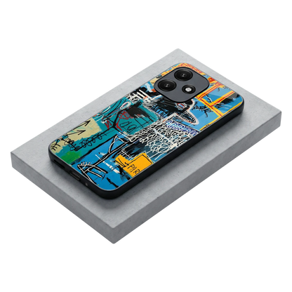 Graffiti Glow stylish phone case for redmi 12 5g | glossy glass and slim fit
