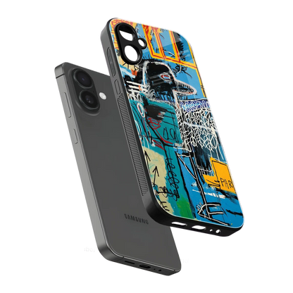 Graffiti Glow sleek samsung galaxy a06 5g cover with tempered glass back and TPU edges