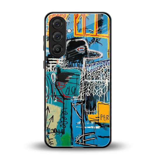 Graffiti Glow back phone cover | glass case for samsung galaxy m35 5g