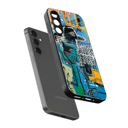Graffiti Glow sleek samsung galaxy m35 5g cover with tempered glass back and TPU edges