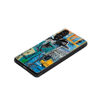Graffiti Glow stylish phone case for samsung galaxy m35 5g | glossy glass and slim fit