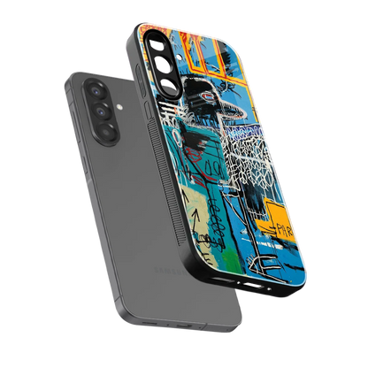 Graffiti Glow sleek samsung galaxy a36 5g cover with tempered glass back and TPU edges