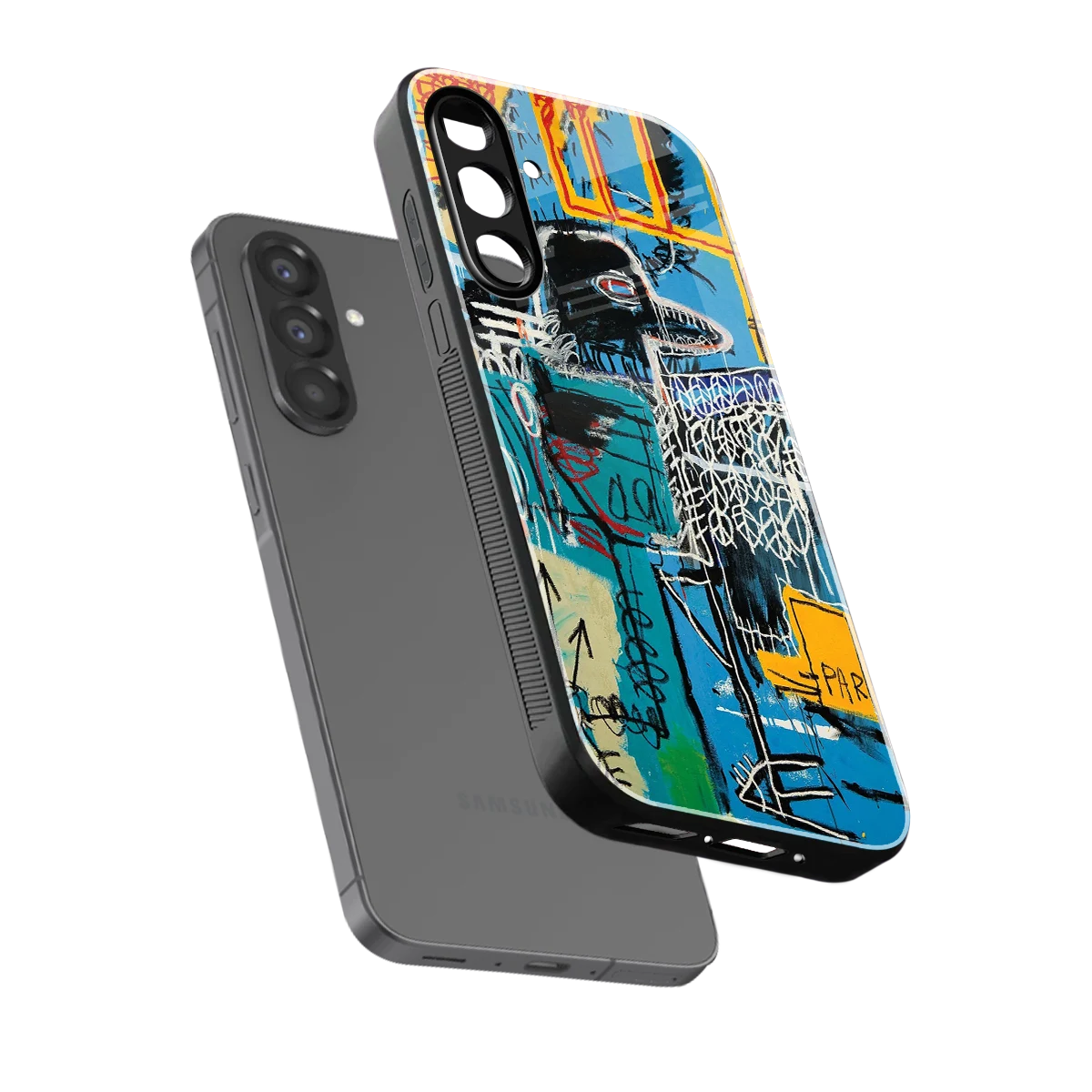 Graffiti Glow sleek samsung galaxy a17 5g cover with tempered glass back and TPU edges
