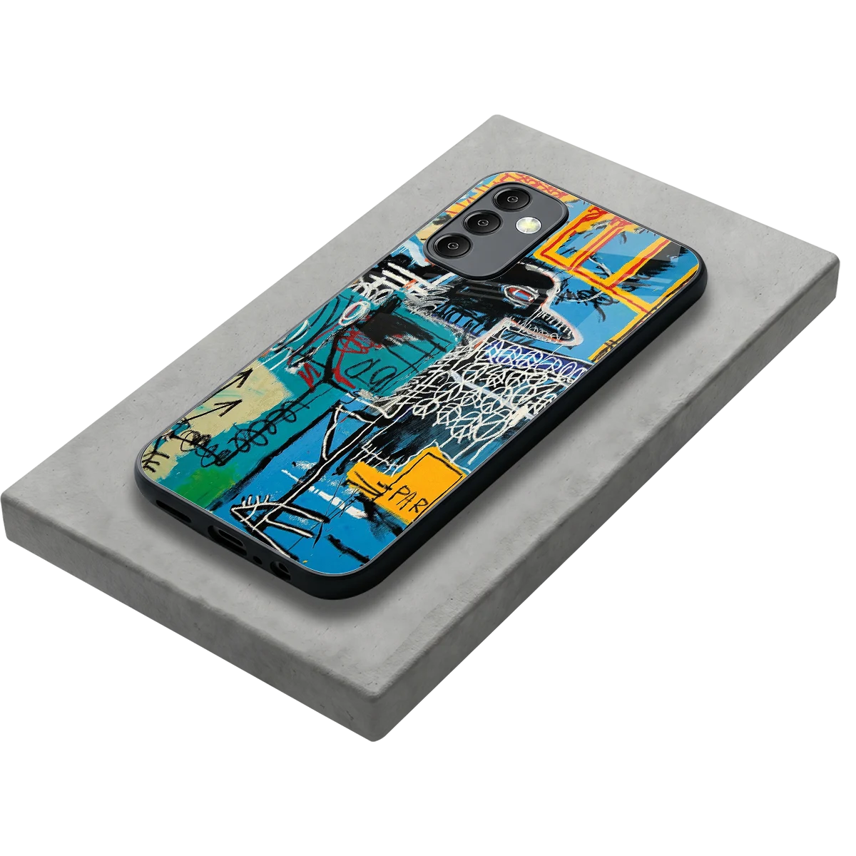 Graffiti Glow stylish phone case for samsung galaxy m14 5g | glossy glass and slim fit