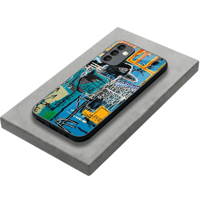 Graffiti Glow stylish phone case for samsung galaxy m14 5g | glossy glass and slim fit