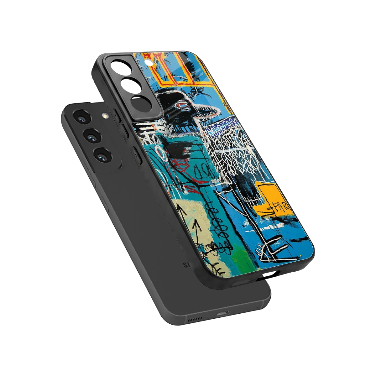 Graffiti Glow sleek samsung galaxy s22 cover with tempered glass back and TPU edges