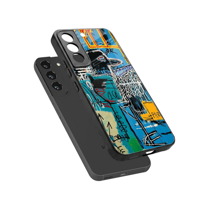 Graffiti Glow sleek samsung galaxy s22 cover with tempered glass back and TPU edges