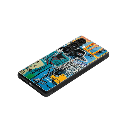 Graffiti Glow stylish phone case for samsung galaxy s24 | glossy glass and slim fit