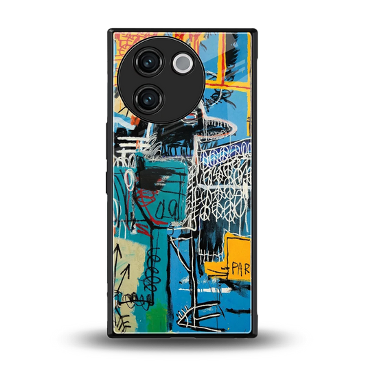 Graffiti Glow back phone cover | glass case for vivo v30e