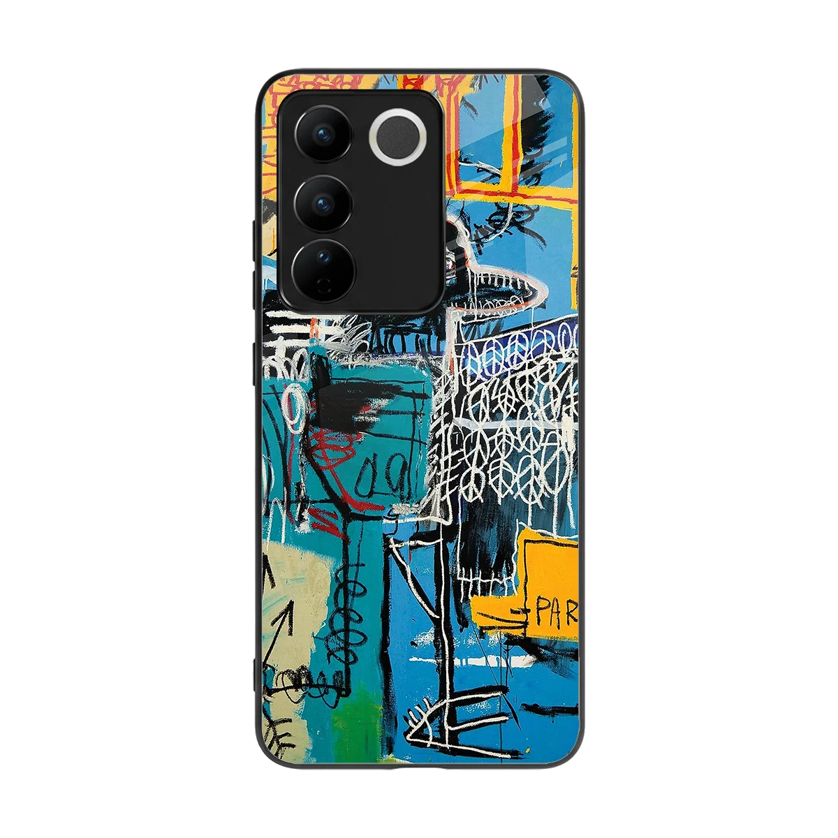 Graffiti Glow back phone cover | glass case for vivo v27 5g