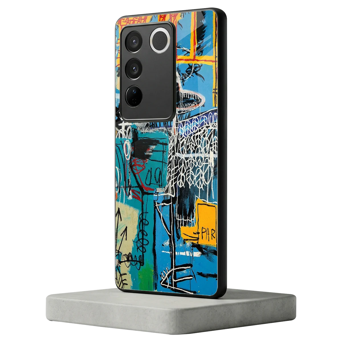 Graffiti Glow vivo v27 5g mobile cover | shockproof glass phone case