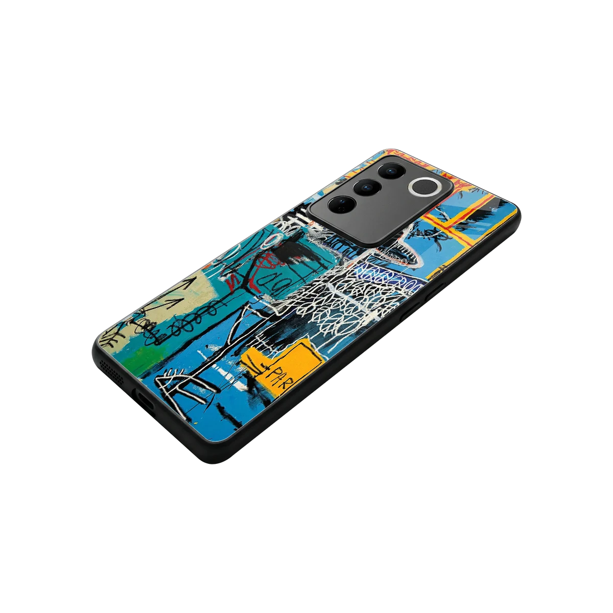 Graffiti Glow stylish phone case for vivo v27 5g | glossy glass and slim fit