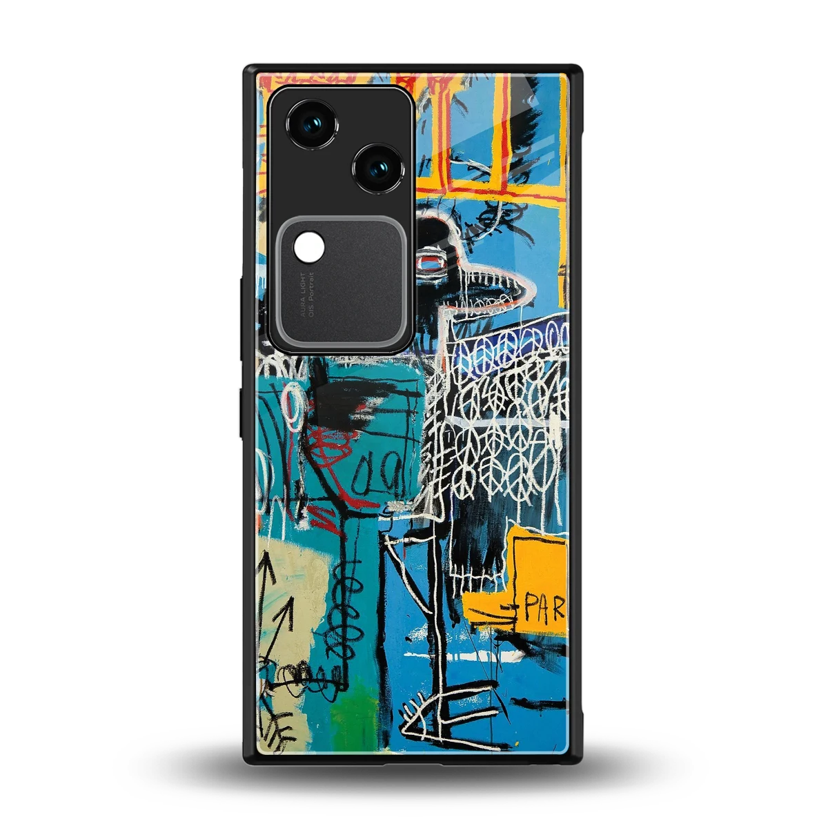 Graffiti Glow back phone cover | glass case for vivo v30