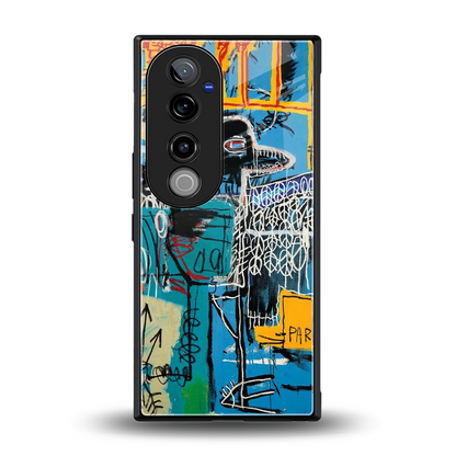 Graffiti Glow back phone cover | glass case for vivo v40 pro