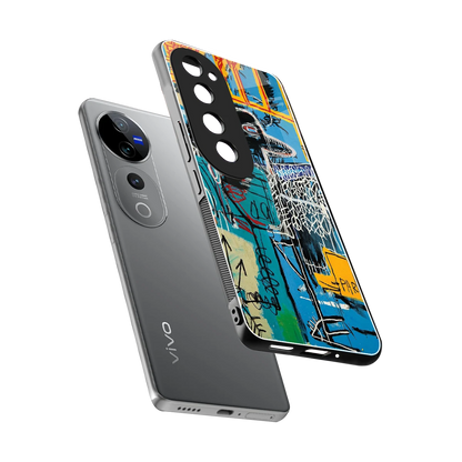 Graffiti Glow sleek vivo v40 pro cover with tempered glass back and TPU edges