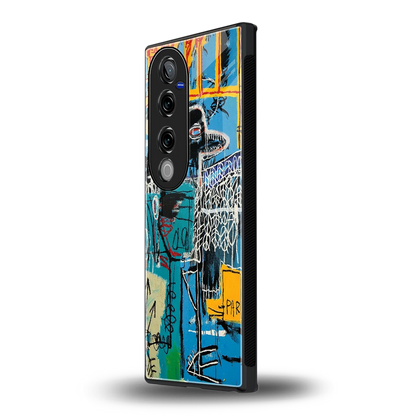 Graffiti Glow vivo v40 pro mobile cover | shockproof glass phone case