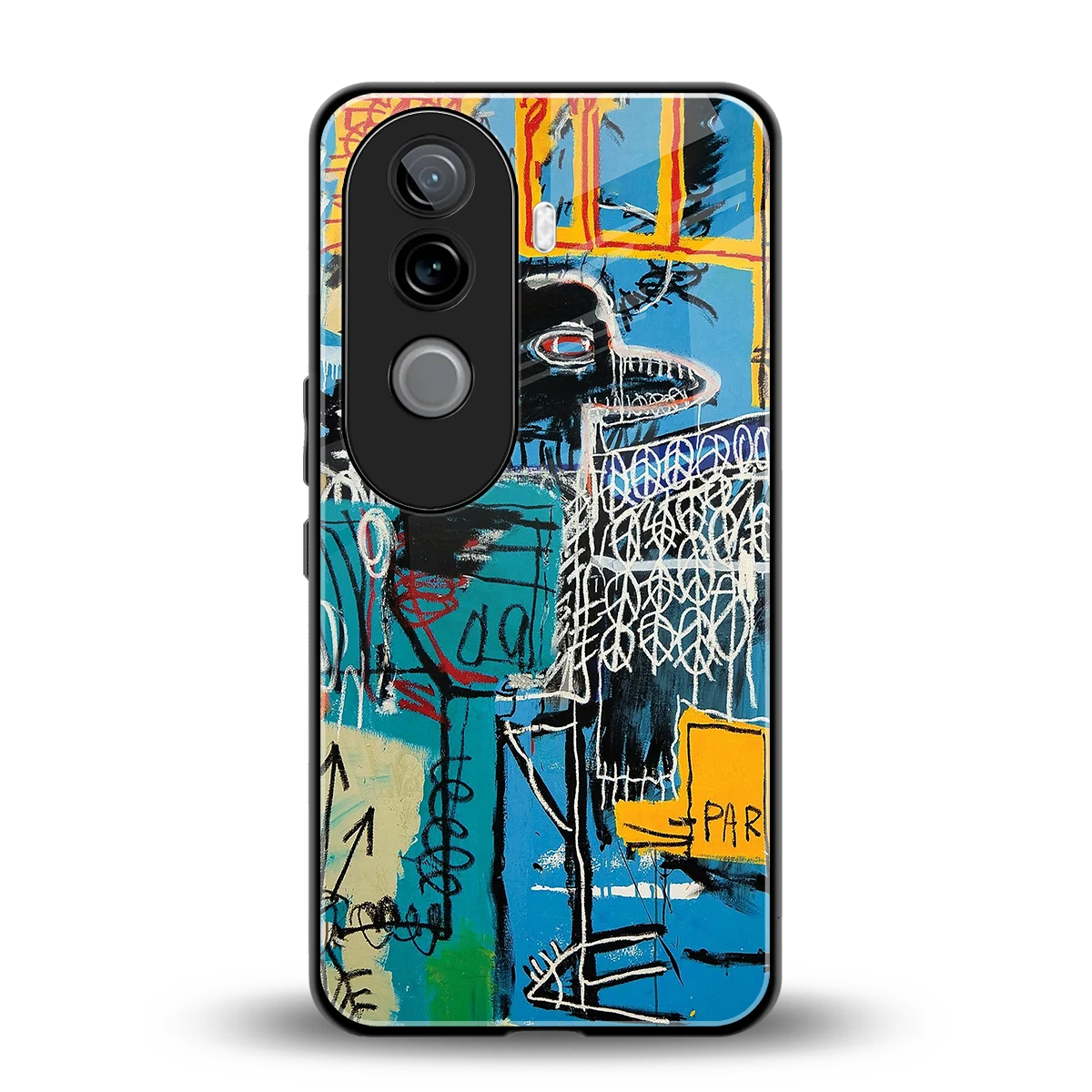 Graffiti Glow back phone cover | glass case for vivo v40e