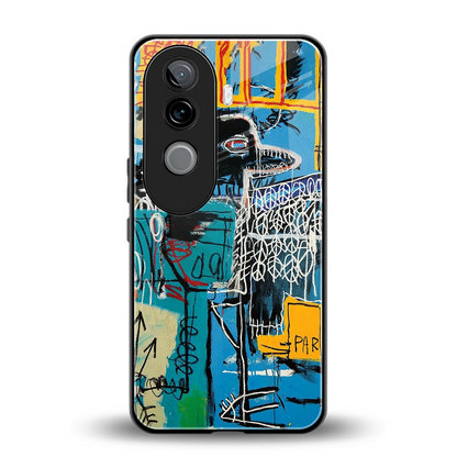Graffiti Glow back phone cover | glass case for vivo v40e
