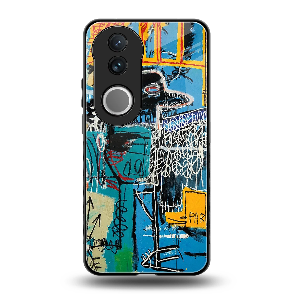 Graffiti Glow back phone cover | glass case for vivo v50