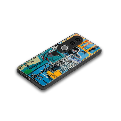 Graffiti Glow stylish phone case for vivo v50 | glossy glass and slim fit