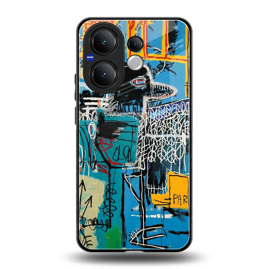 Graffiti Glow back phone cover | glass case for vivo v60