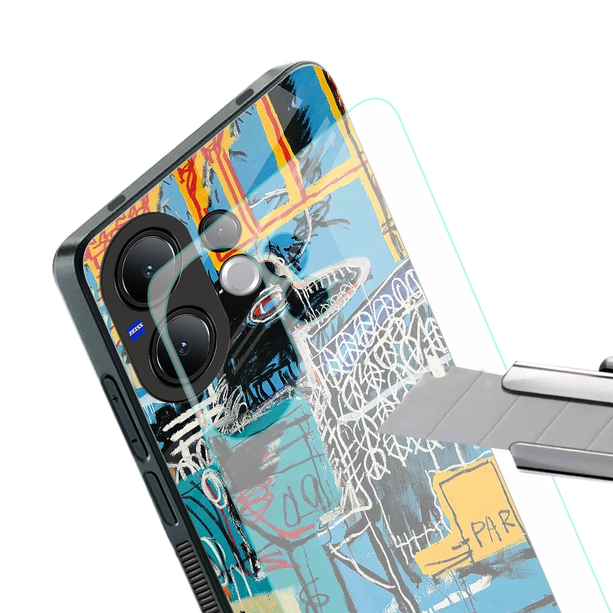 Graffiti Glow stylish phone case for vivo v60 | glossy glass and slim fit