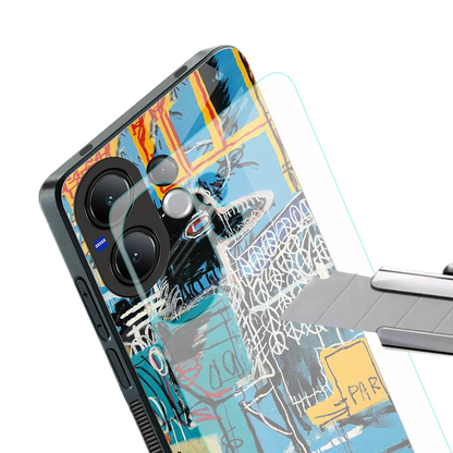 Graffiti Glow stylish phone case for vivo v60 | glossy glass and slim fit