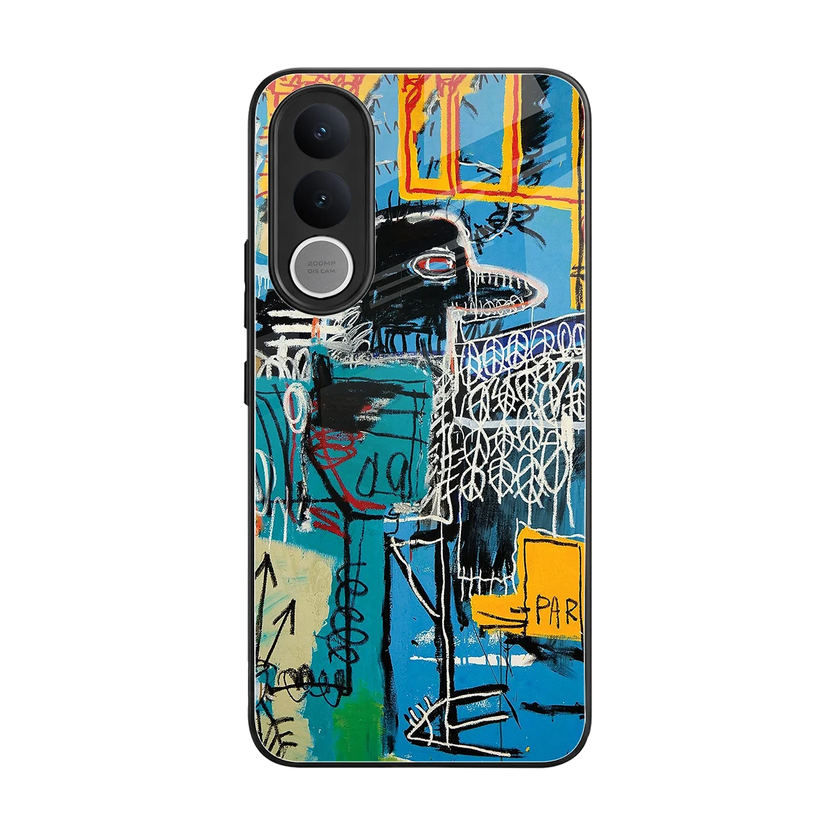 Graffiti Glow back phone cover | glass case for vivo v70 fe