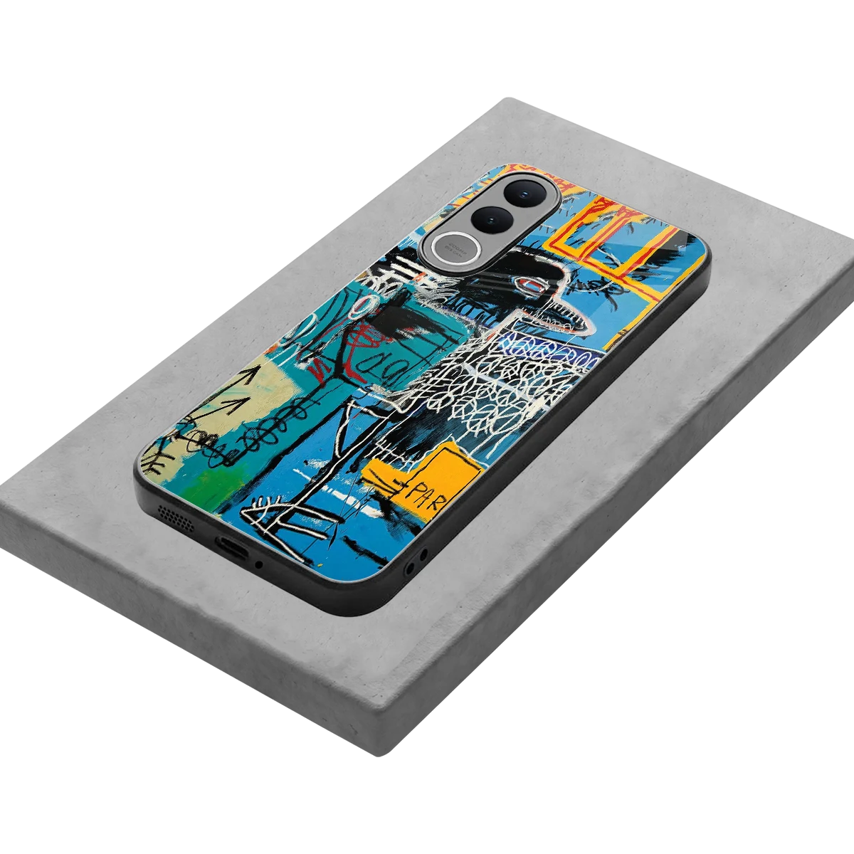 Graffiti Glow stylish phone case for vivo v70 fe | glossy glass and slim fit