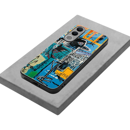 Graffiti Glow stylish phone case for vivo v70 fe | glossy glass and slim fit