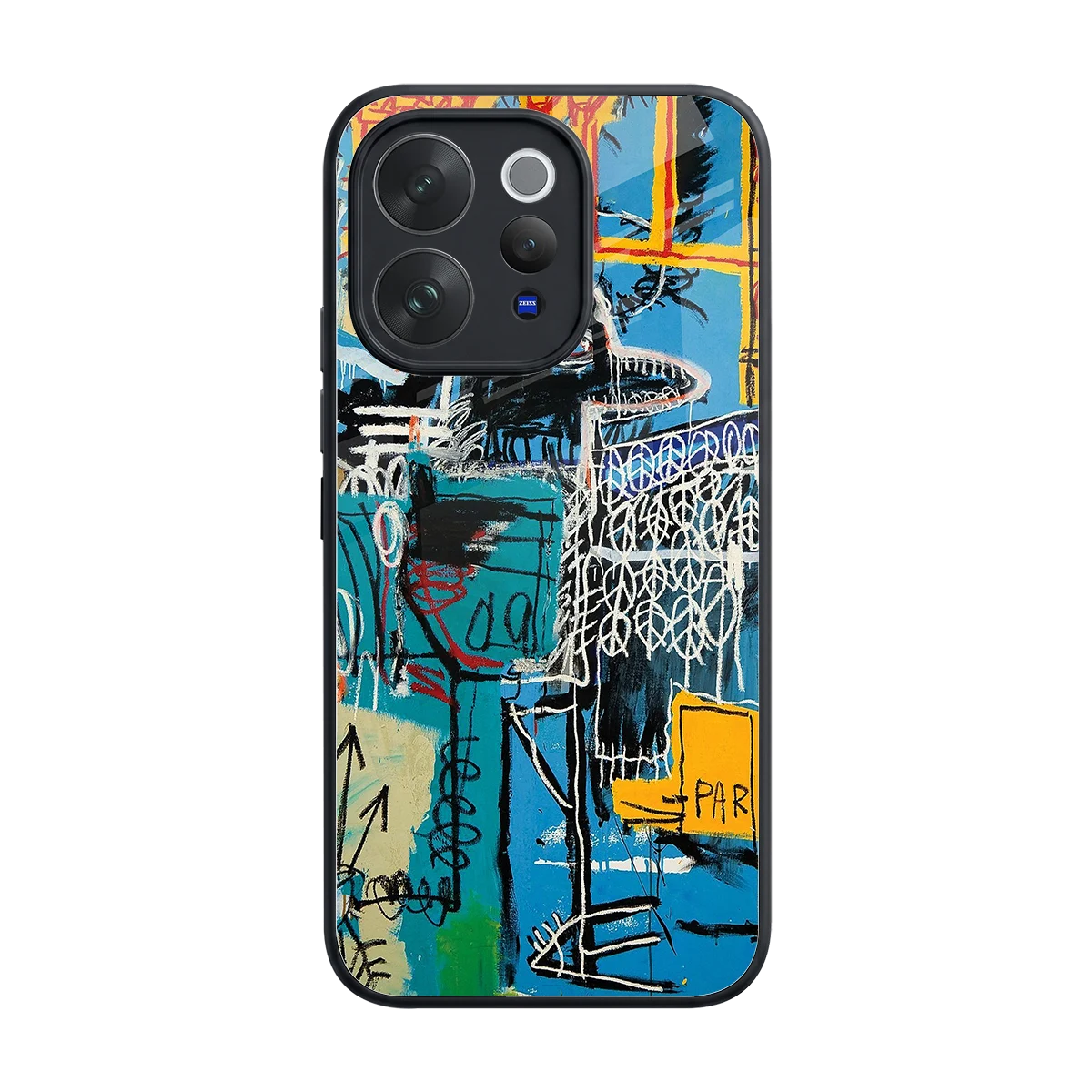 Graffiti Glow back phone cover | glass case for vivo v70