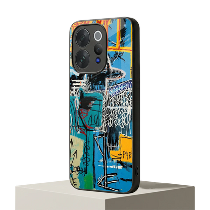 Graffiti Glow vivo v70 mobile cover | shockproof glass phone case