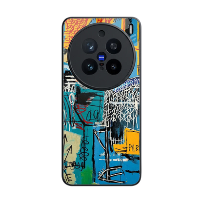 Graffiti Glow back phone cover | glass case for vivo x200 pro