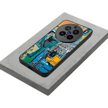 Graffiti Glow stylish phone case for vivo x200 pro | glossy glass and slim fit